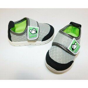 Babeimao gray, black & green fabric sneakers children's size 4, fits a 4.5" foot
